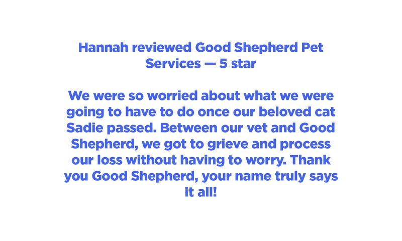 Good shepherd 2024 pet cremation